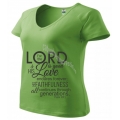 Tricou femei verde ca iarba, Lord is good..